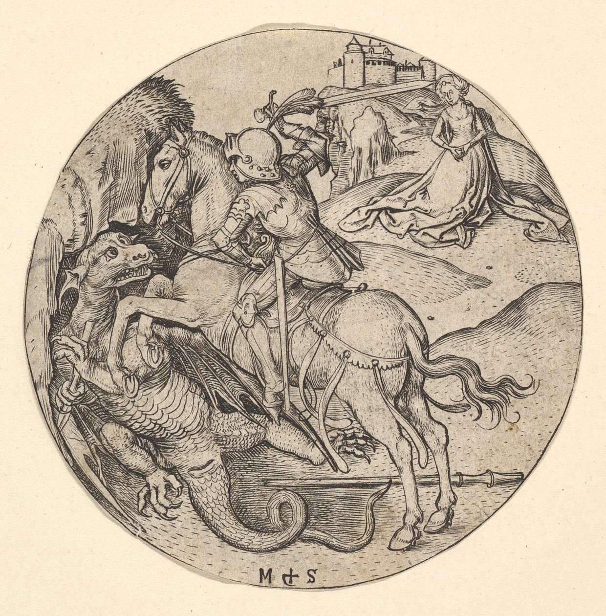Saint Georges terrassant le dragon - Martin Schongauer