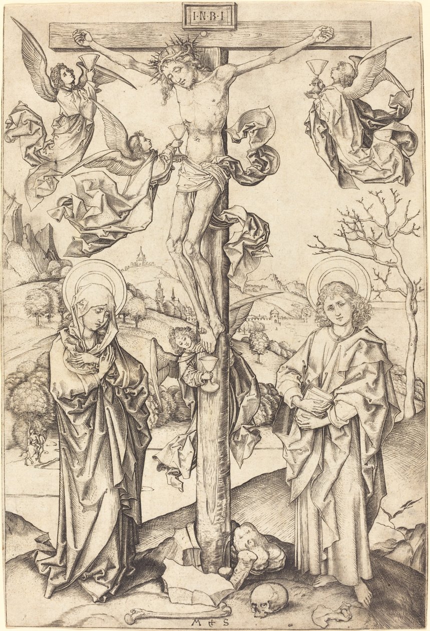 La Crucifixion avec quatre anges - Martin Schongauer