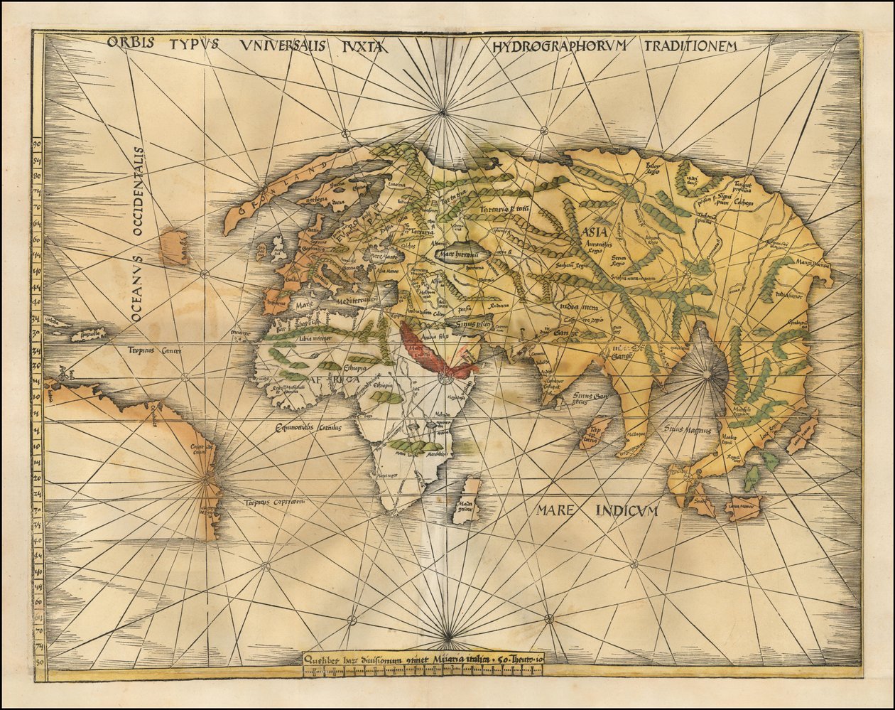 Carte du monde de 1513 par Martin Waldseemüller - Martin Waldseemuller