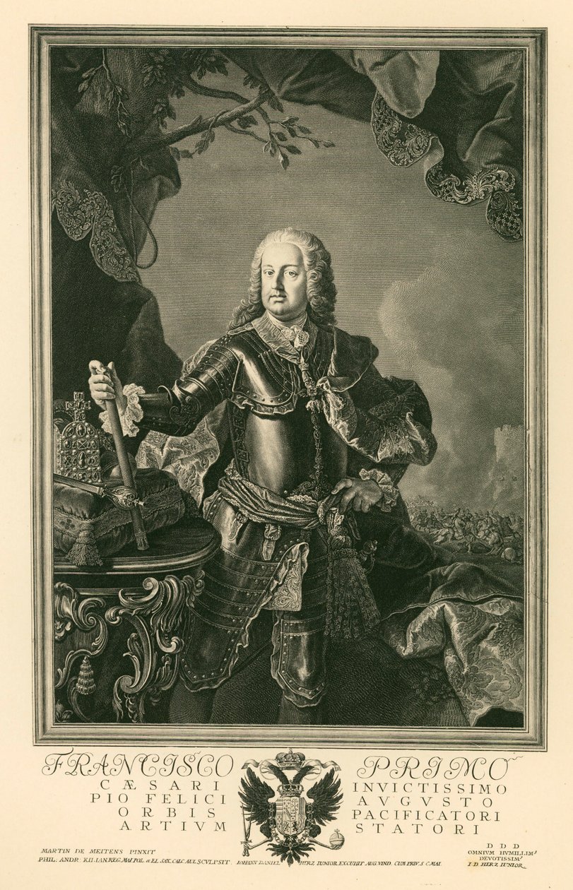 François Ier Stéphane, empereur du Saint Empire romain germanique (gravure) - Martin van (after) Mytens or Meytens