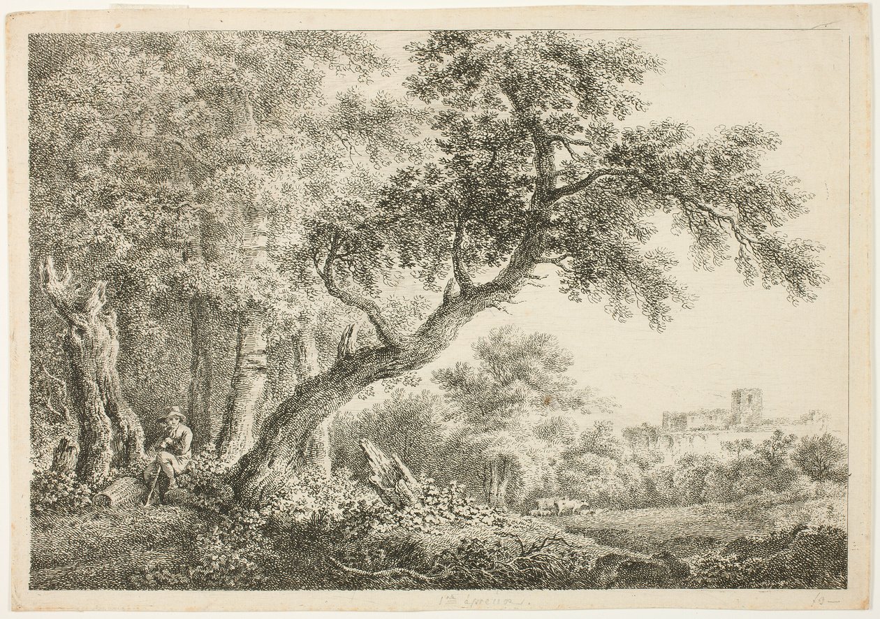 Vagabond se reposant dans la forêt - Martin von Molitor