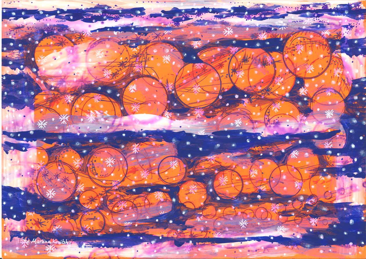 Mandarines en hiver abstrait - Martina Konitzky