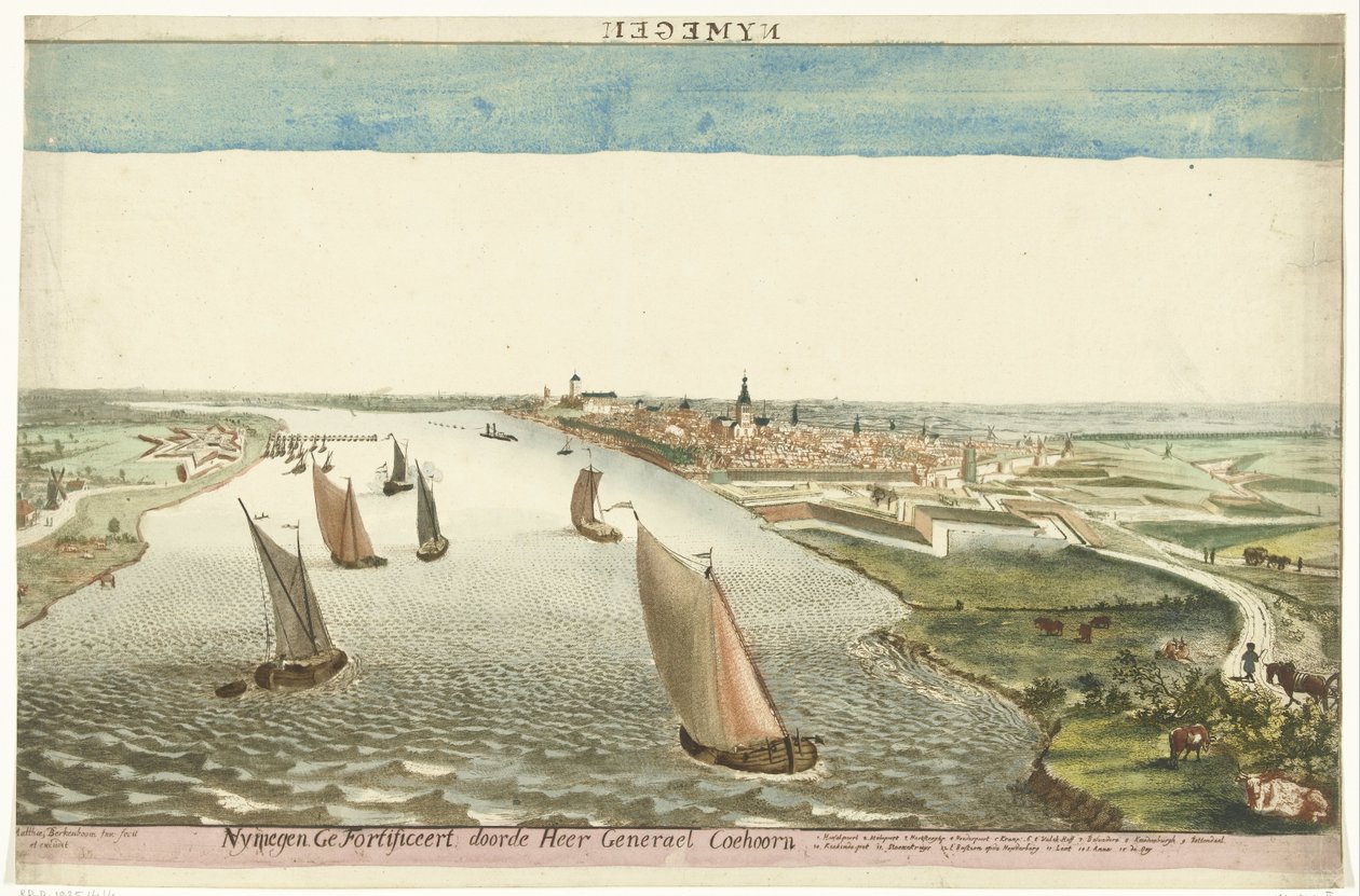 Vue des fortifications de Nimègue sur la Waal - Martinus Berkenboom