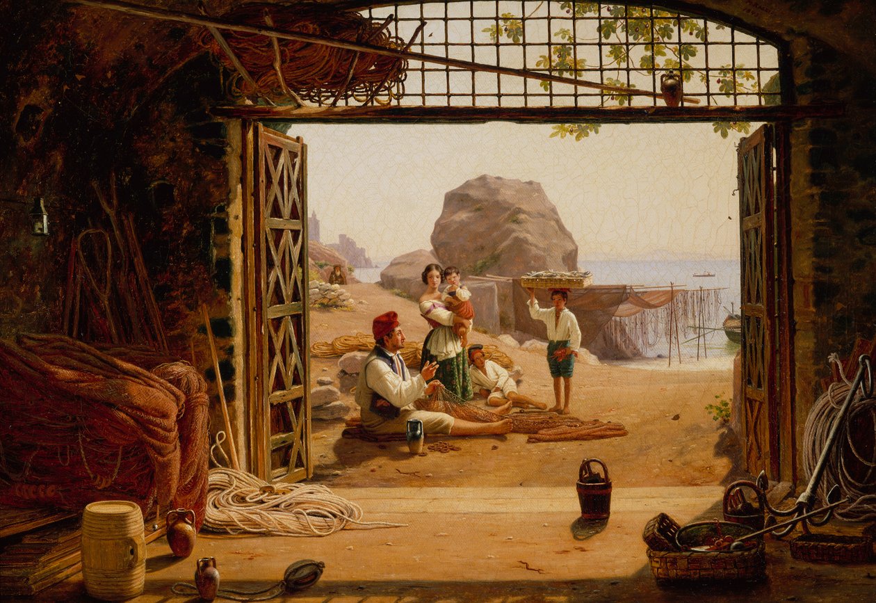 Une famille de pêcheurs napolitains - Martinus Rorbye
