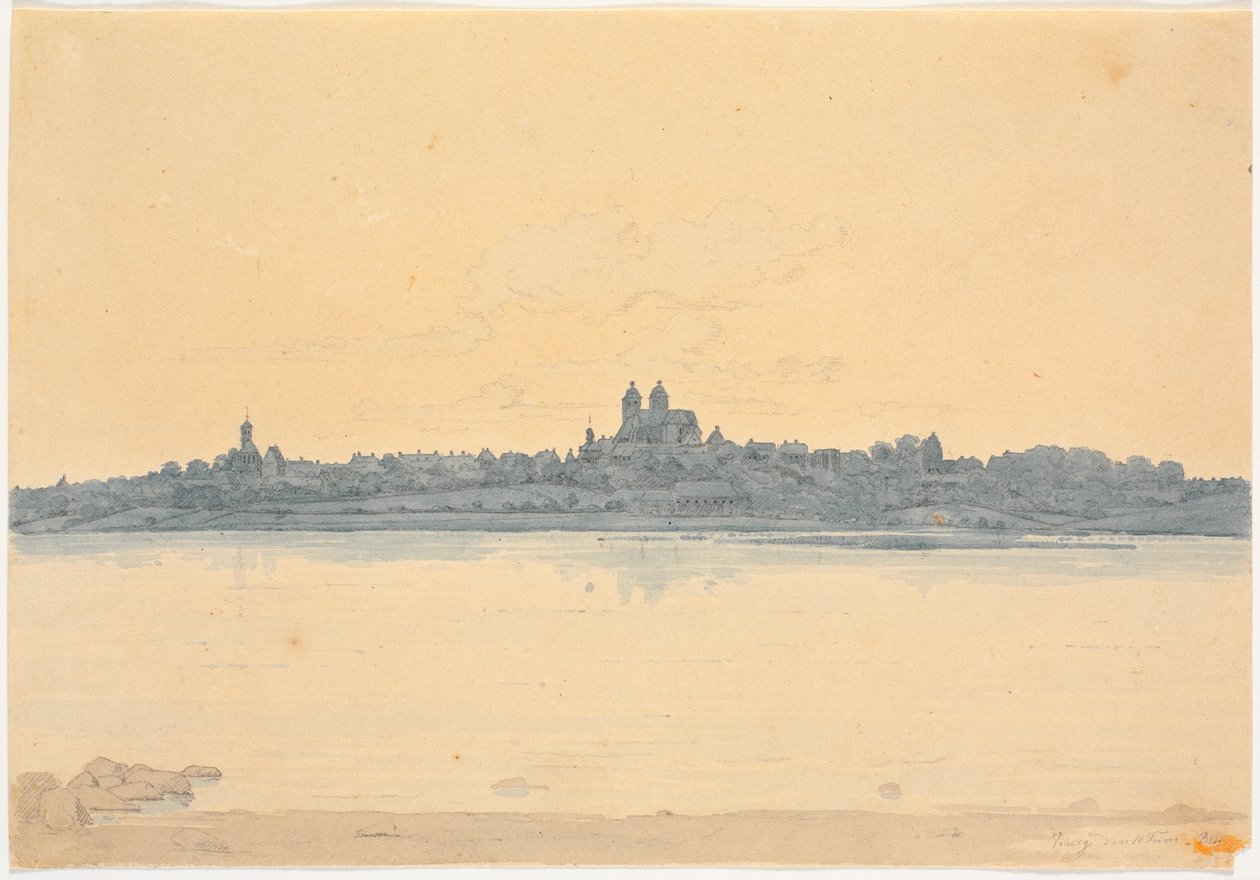 Viborg vue depuis Asmild Klosterhave près de Søndersø - Martinus Rørbye