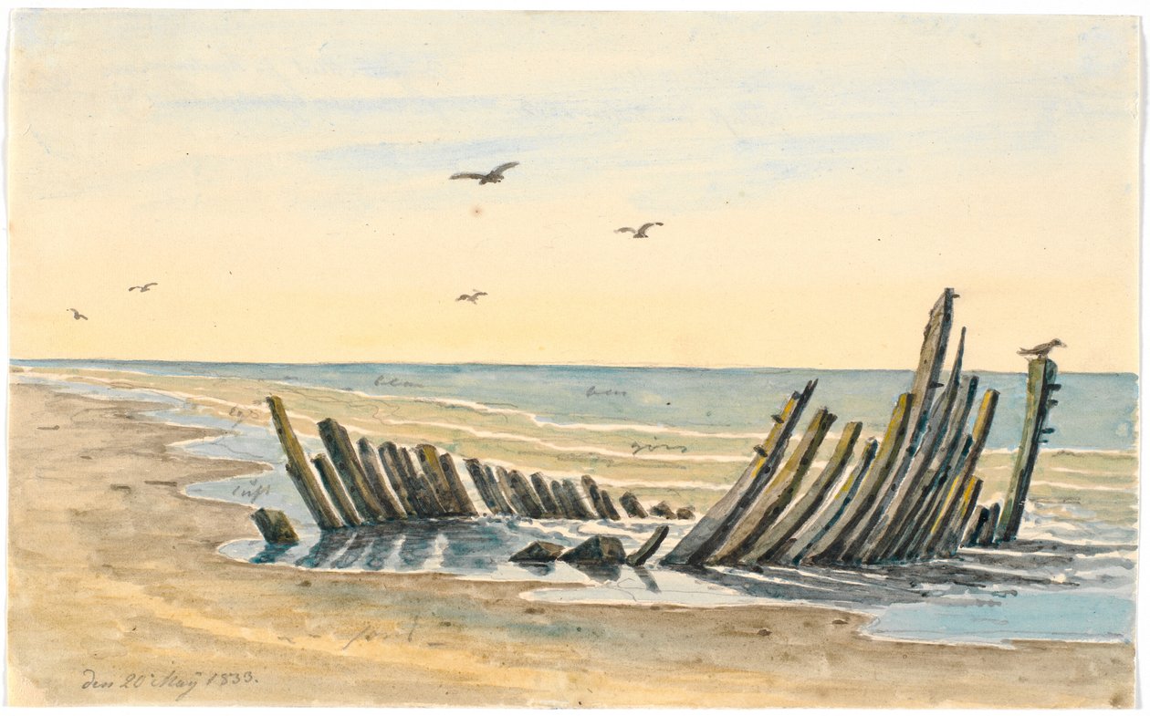 Naufrage sur la plage Nordstranden, coulé le 9 mai 1832 - Martinus Rørbye