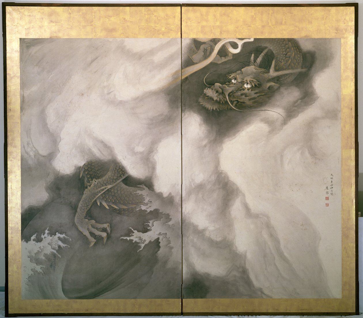 Écran de dragon, japonais - Maruyama Okyo