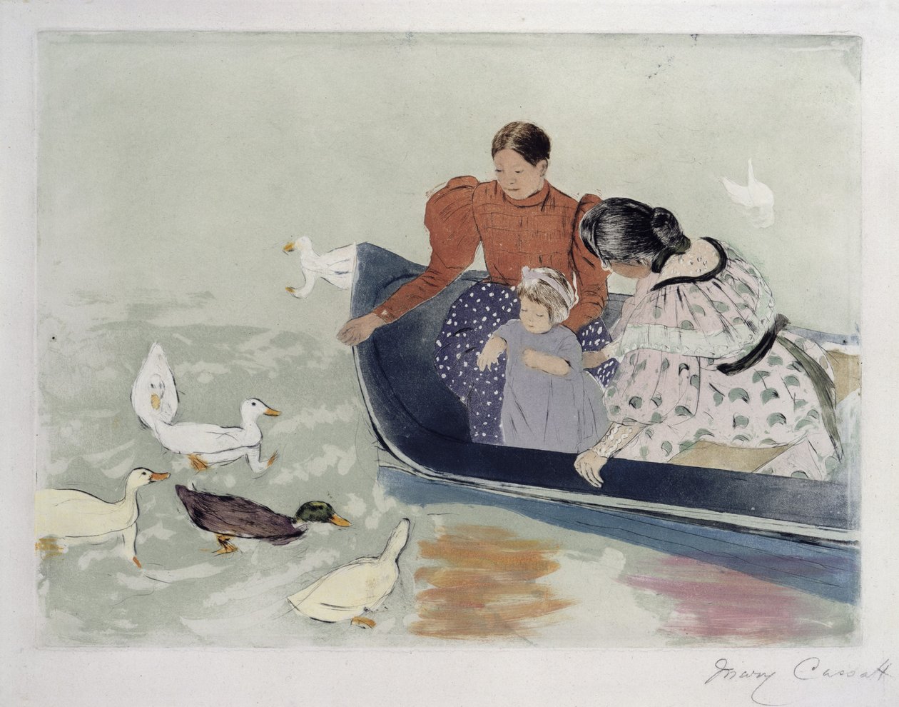 En nourrissant les canards - Mary Cassatt