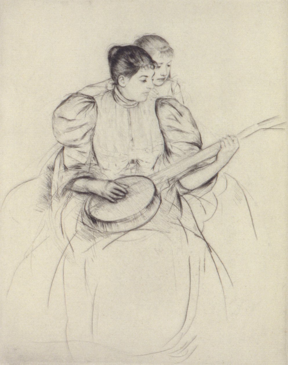 La leçon de banjo - Mary Cassatt