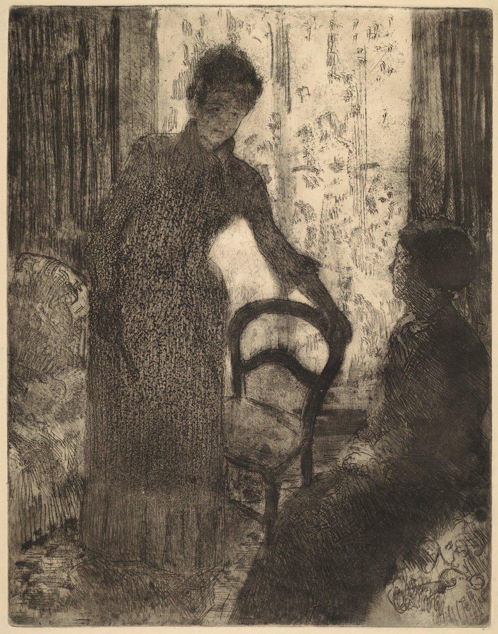 Le visiteur, c. 1880 - Mary Cassatt