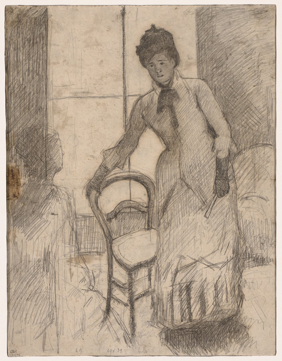 Le Visiteur recto, Le Visiteur verso, vers 1881 - Mary Cassatt