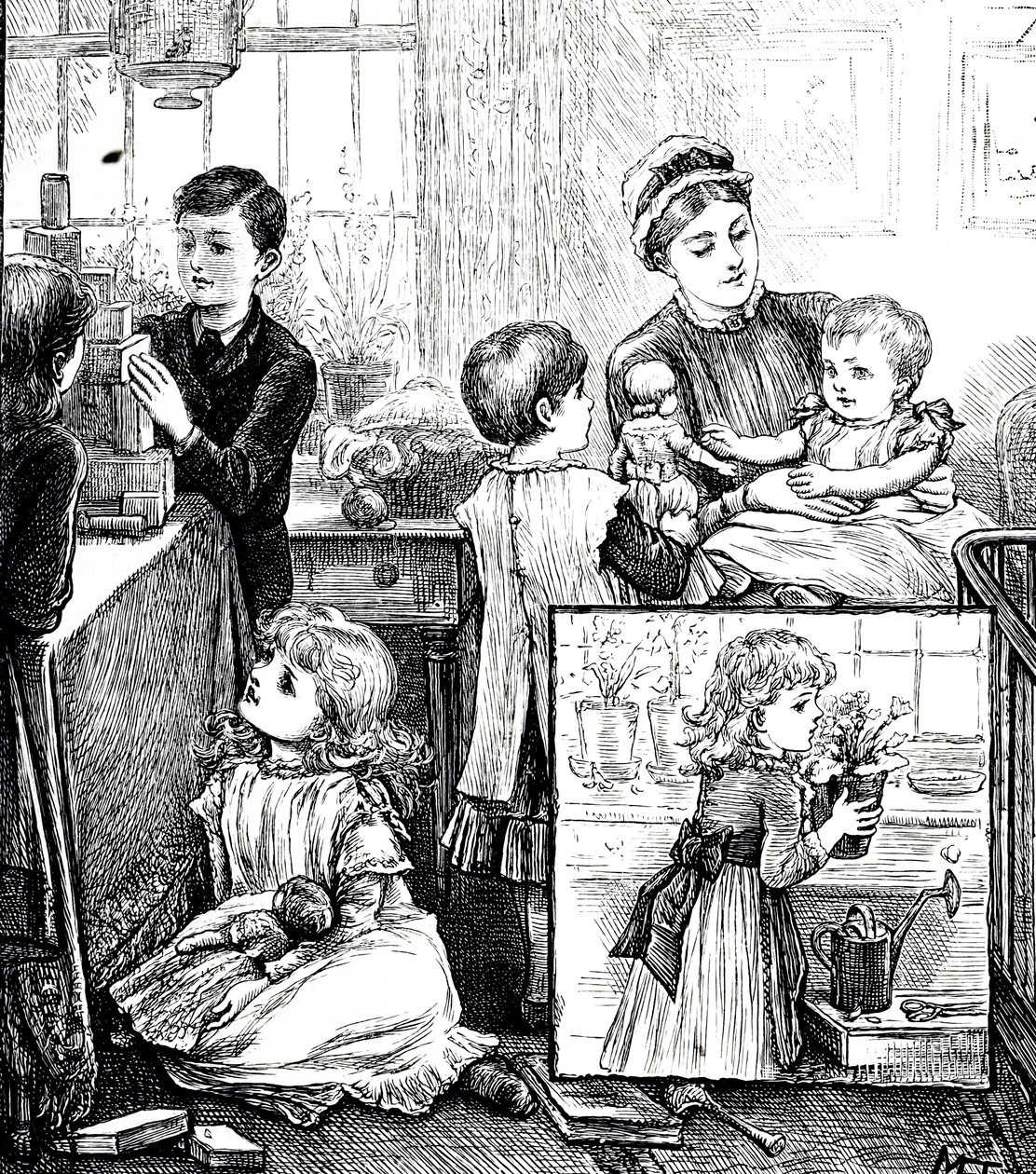 Gravure représentant une scène régulière d