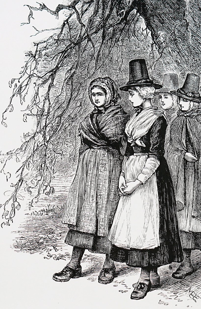 Filles galloises à une foire de Hollantide, une foire de recrutement, attendant d