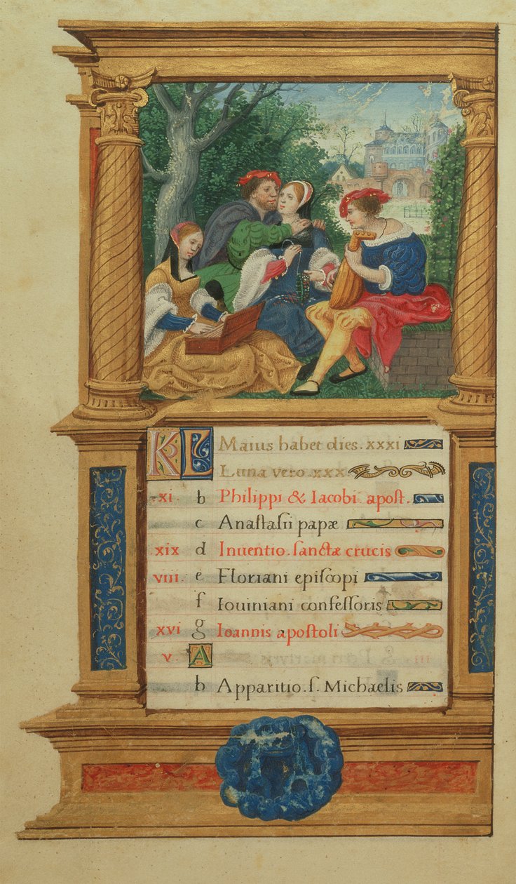 MS W.449 fol.6v Mai faisant de la musique, vers 1525 - Master Jean de Mauleon