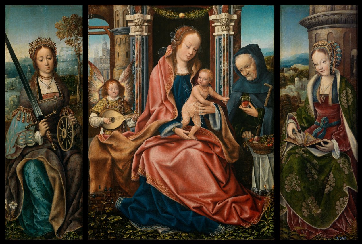 Sainte Famille avec ange musicien, Sainte Catherine d