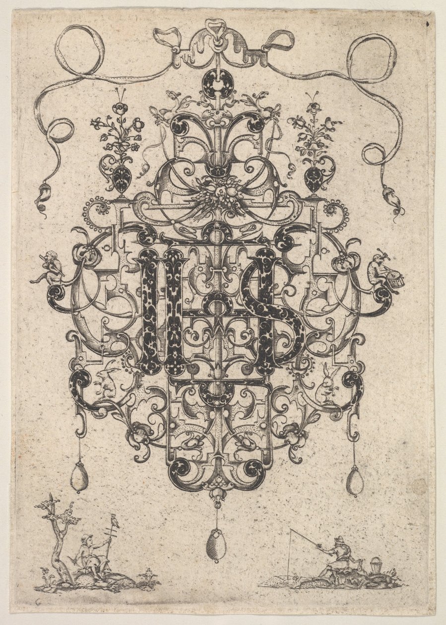 Conception pour un pendentif avec monogramme IHS, 1609 - Master PRK