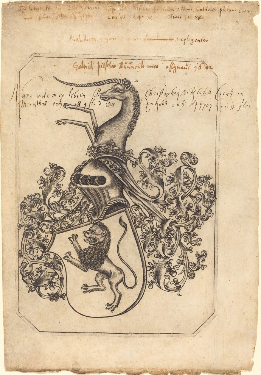 Blason avec un lion et une licorne - Master hw