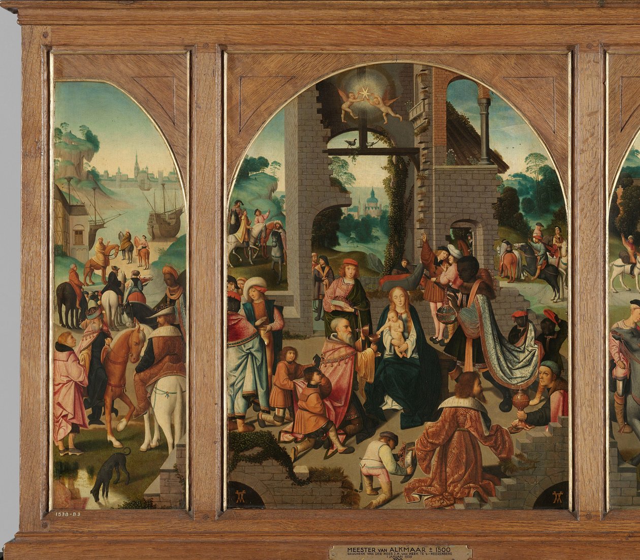 Triptyque avec Adoration des Mages, Saint Antoine Abbé et Saint Adrien - Master of Alkmaar (attributed to)