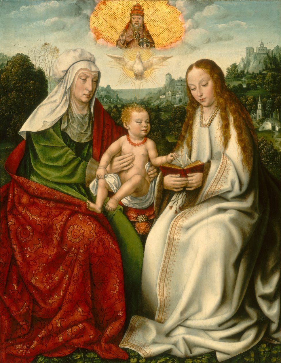 Néerlandais :  De H. Anna-te-Drieën Sainte Anne avec la Vierge et l