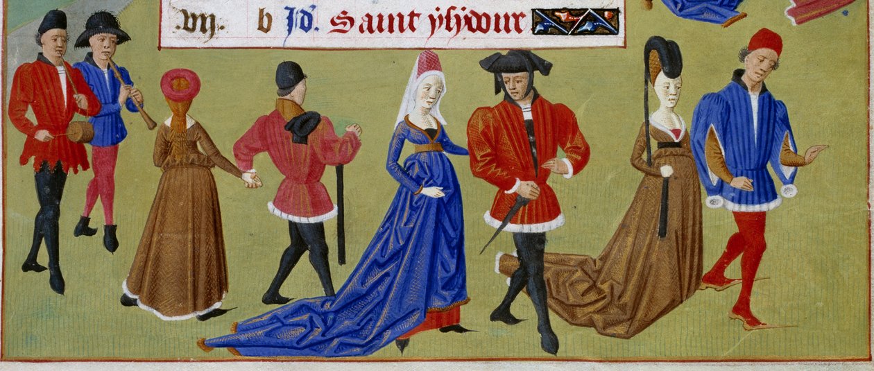 Mai : les courtisans se promènent (détail) - Master of Jean Rolin II