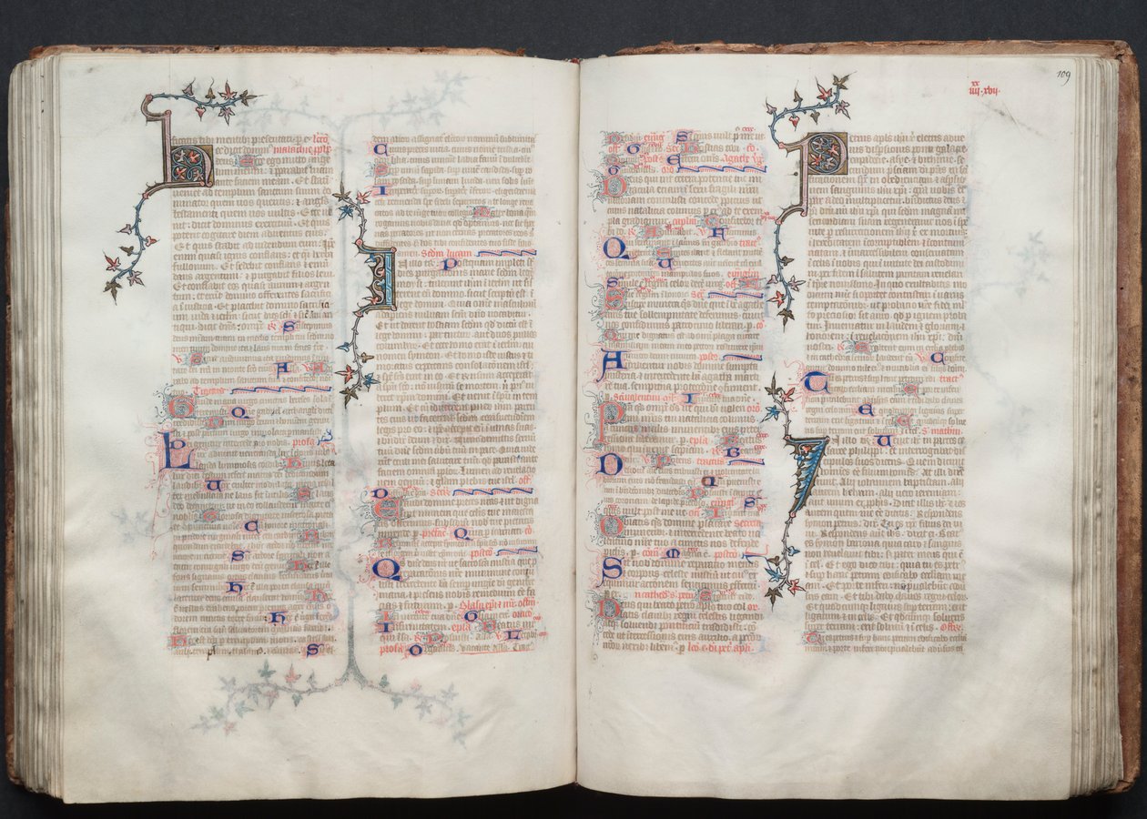 Le Missel de Gotha : Fol. 108v, Texte, vers 1375 - Master of the Boqueteaux