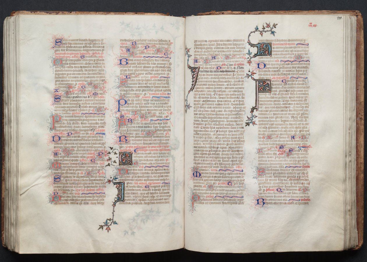 Le Missel de Gotha : Fol. 110v, Texte, vers 1375 - Master of the Boqueteaux