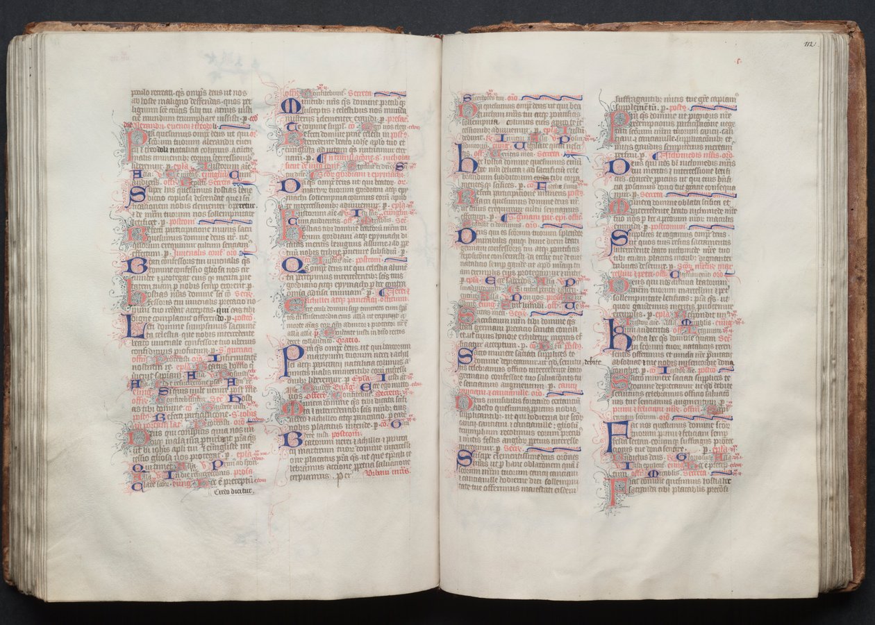 Le Missel de Gotha : Fol. 111v, texte, vers 1375 - Master of the Boqueteaux