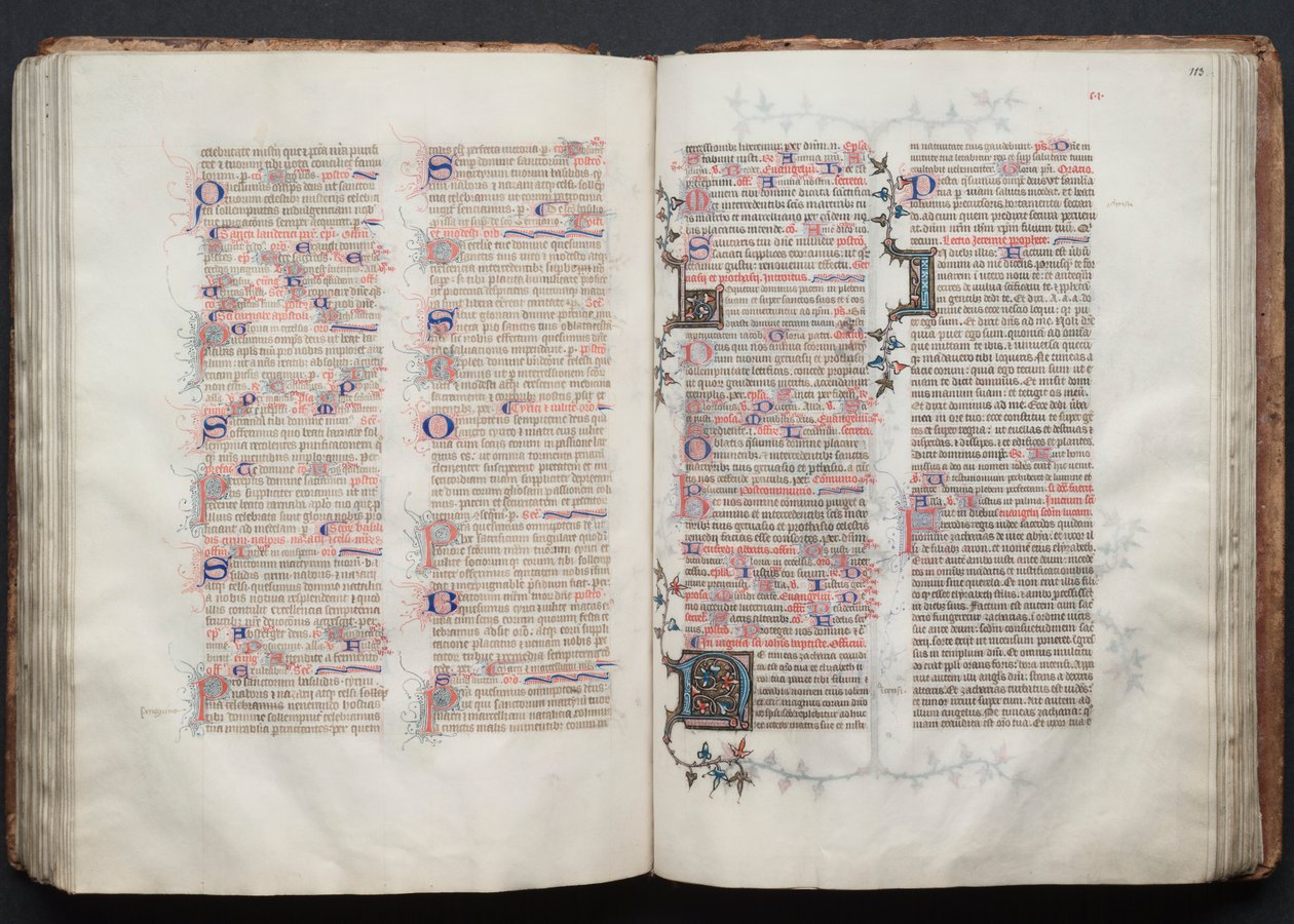 Le Missel de Gotha : Fol. 113r, Texte, vers 1375 - Master of the Boqueteaux