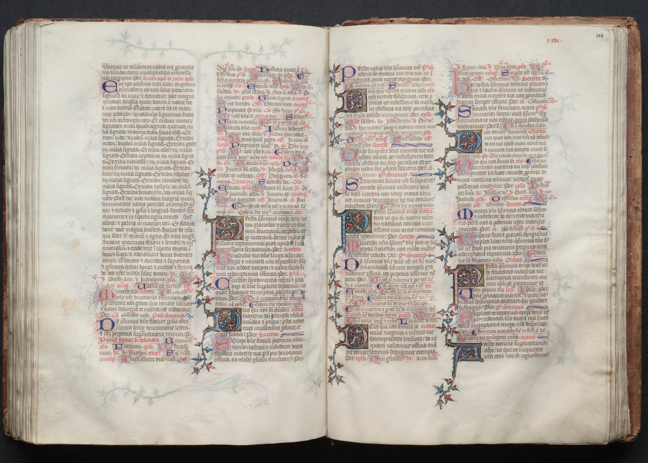 Le Missel de Gotha : Fol. 127v, Texte, vers 1375 - Master of the Boqueteaux