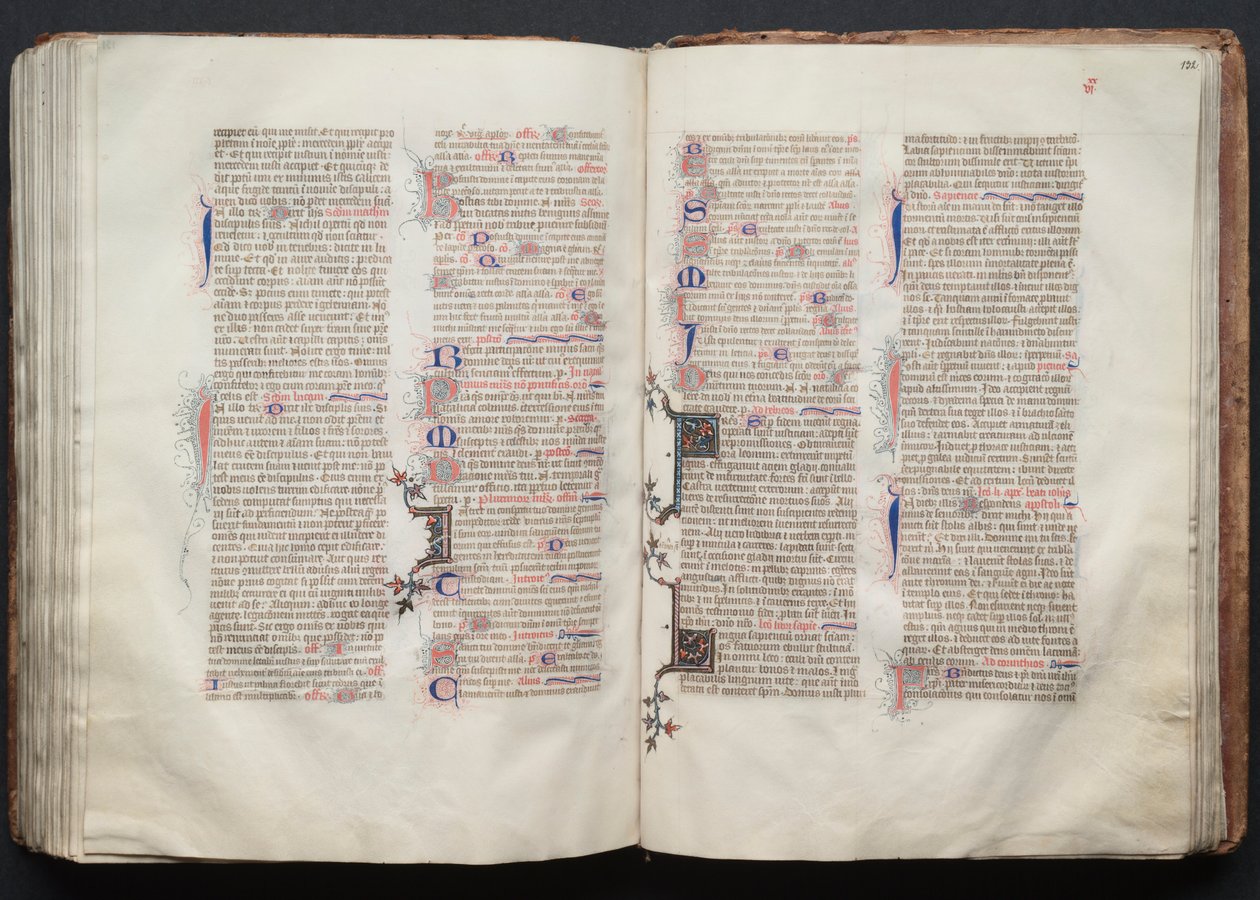 Le Missel de Gotha : Fol. 132r, texte, vers 1375 - Master of the Boqueteaux