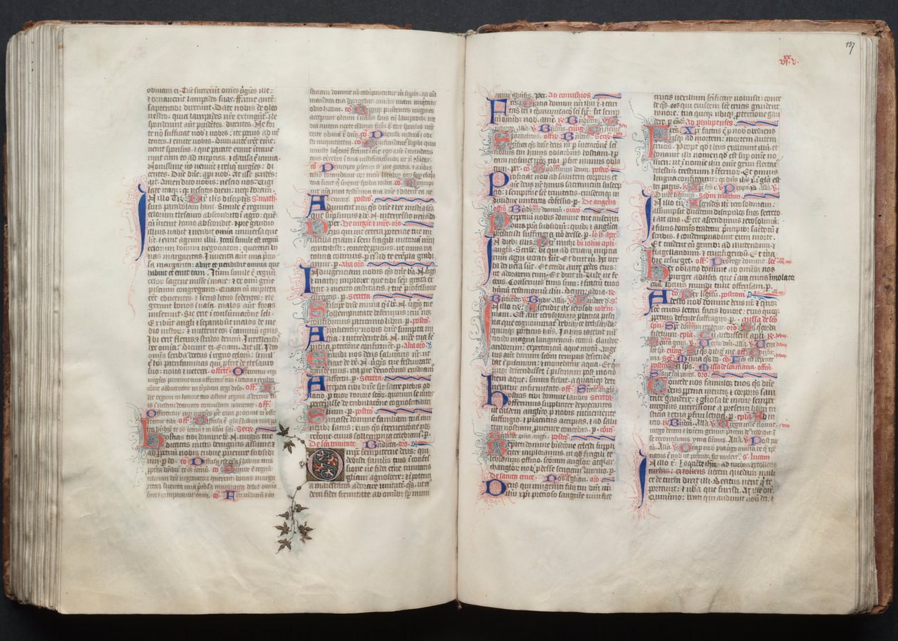 Le Missel de Gotha : Fol. 137r, Texte, vers 1375 - Master of the Boqueteaux