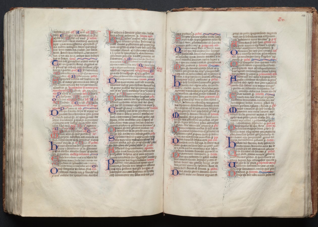 Le Missel de Gotha : Fol. 138r, Texte, vers 1375 - Master of the Boqueteaux