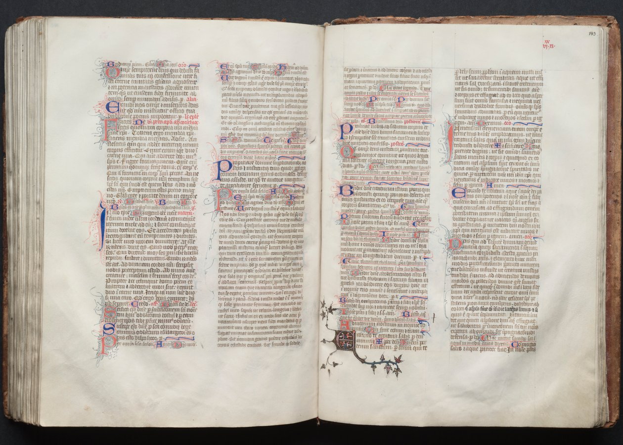 Le Missel de Gotha: Fol. 142v, Texte, vers 1375 - Master of the Boqueteaux