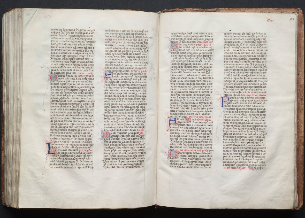 Le Missel de Gotha : Fol. 145vr, Texte, vers 1375 - Master of the Boqueteaux