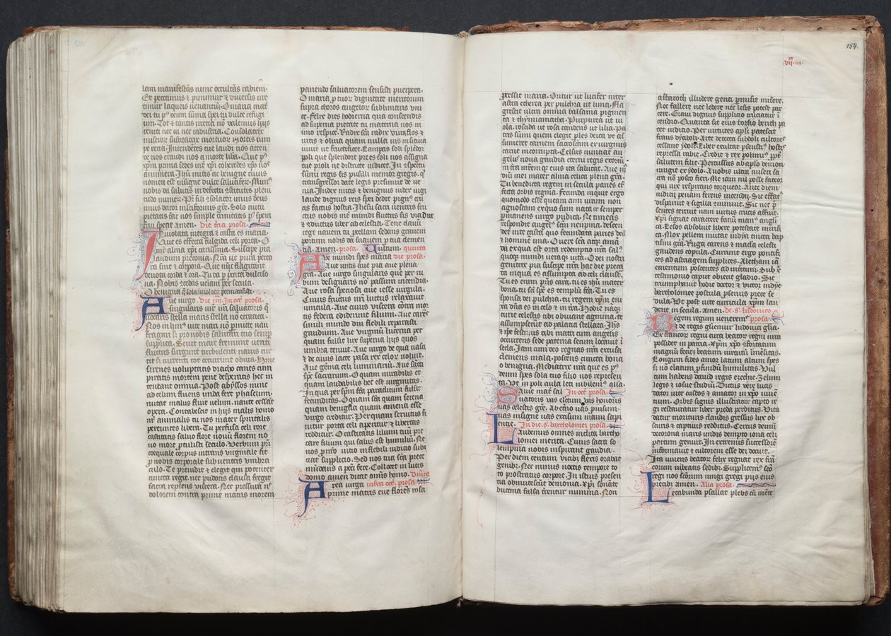 Le Missel de Gotha : Fol. 154r, Texte, vers 1375 - Master of the Boqueteaux