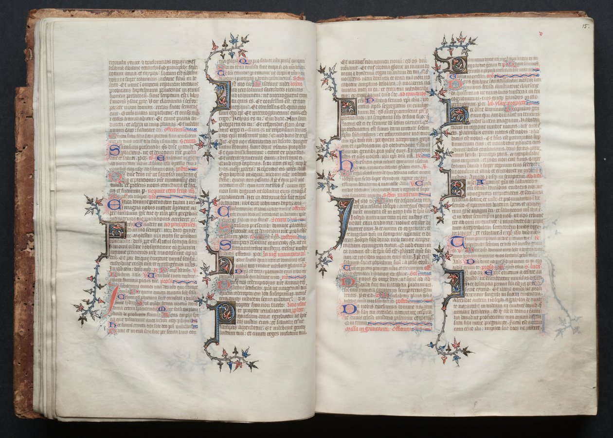 Le Missel de Gotha : Fol. 15r, Texte, c. 1375 - Master of the Boqueteaux