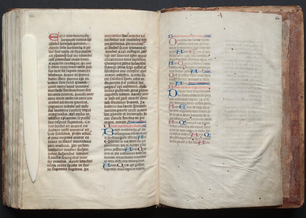Le Missel de Gotha : Fol. 163v, Texte, vers 1375 - Master of the Boqueteaux