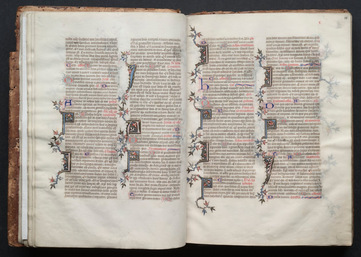 Le Missel de Gotha : Fol. 19v, texte, vers 1375 - Master of the Boqueteaux