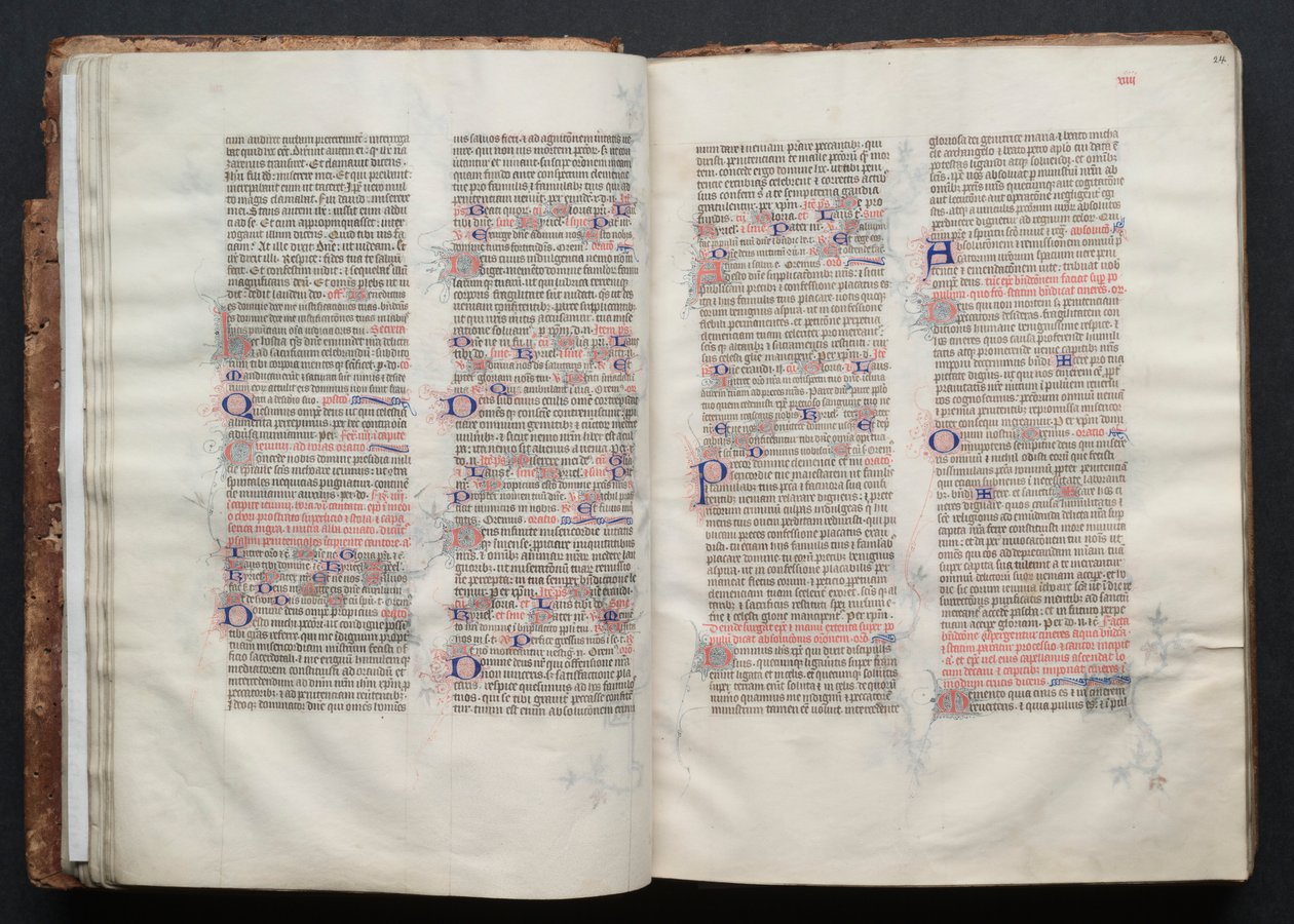 Le Missel de Gotha : Fol. 23v, texte, vers 1375 - Master of the Boqueteaux