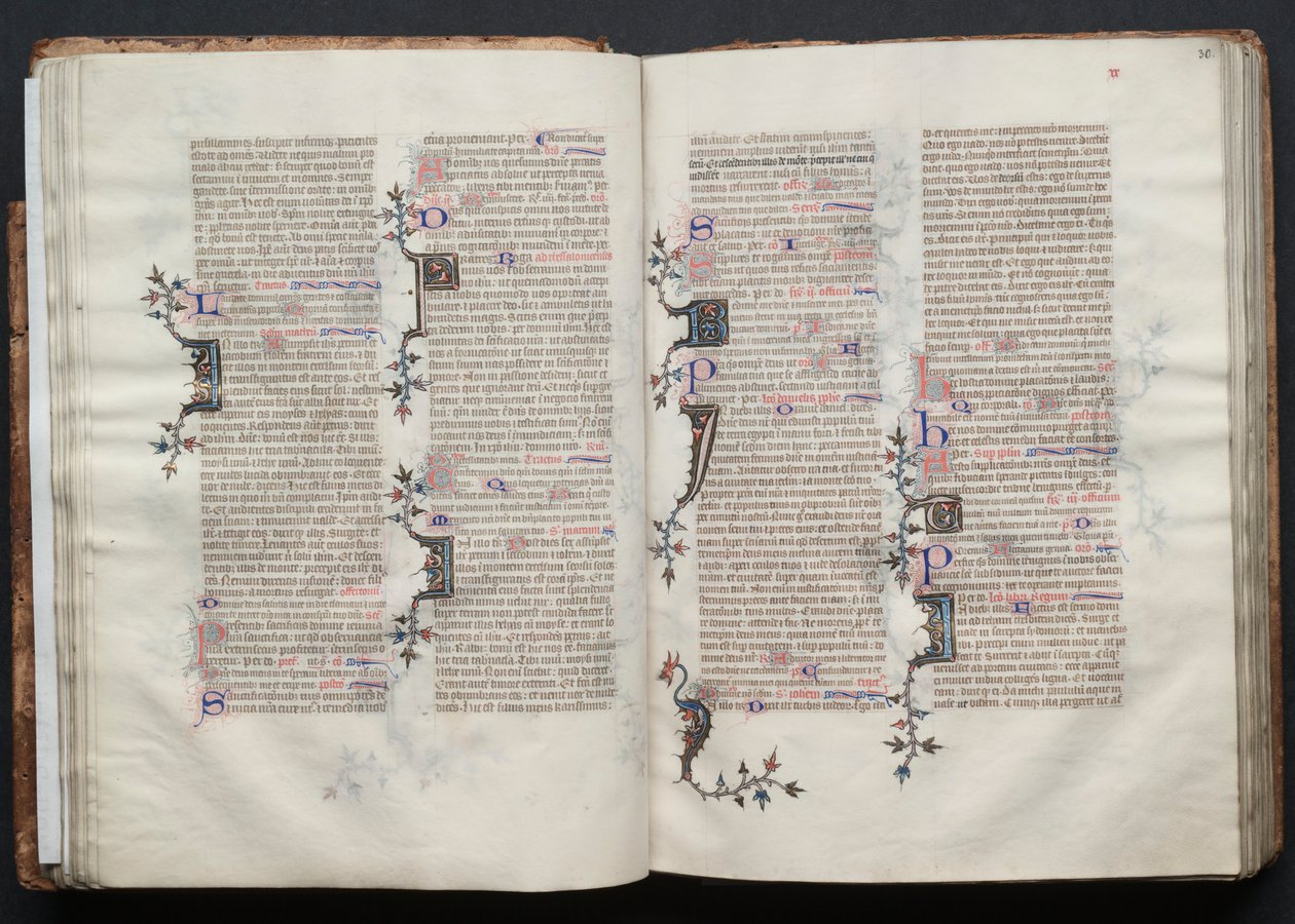 Le Missel de Gotha: Fol. 29v, Texte, vers 1375 - Master of the Boqueteaux