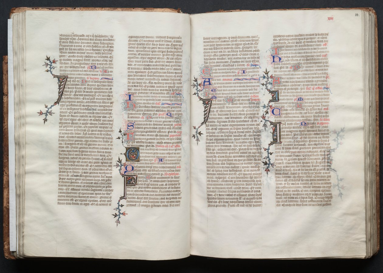 Le Missel de Gotha: Fol. 32v, Texte, c. 1375 - Master of the Boqueteaux