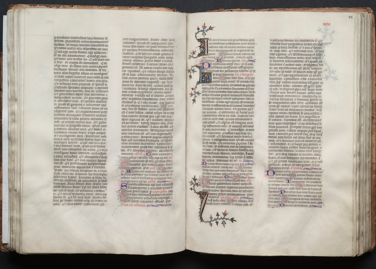 Le Missel de Gotha : Fol. 47v, Texte, vers 1375 - Master of the Boqueteaux