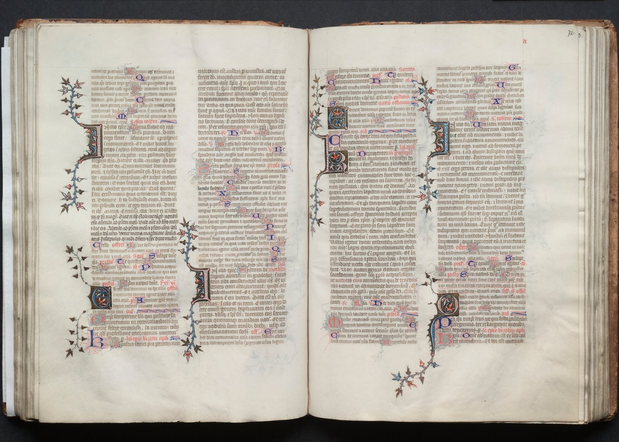 Le Missel de Gotha : Fol. 72r, Texte, vers 1375 - Master of the Boqueteaux