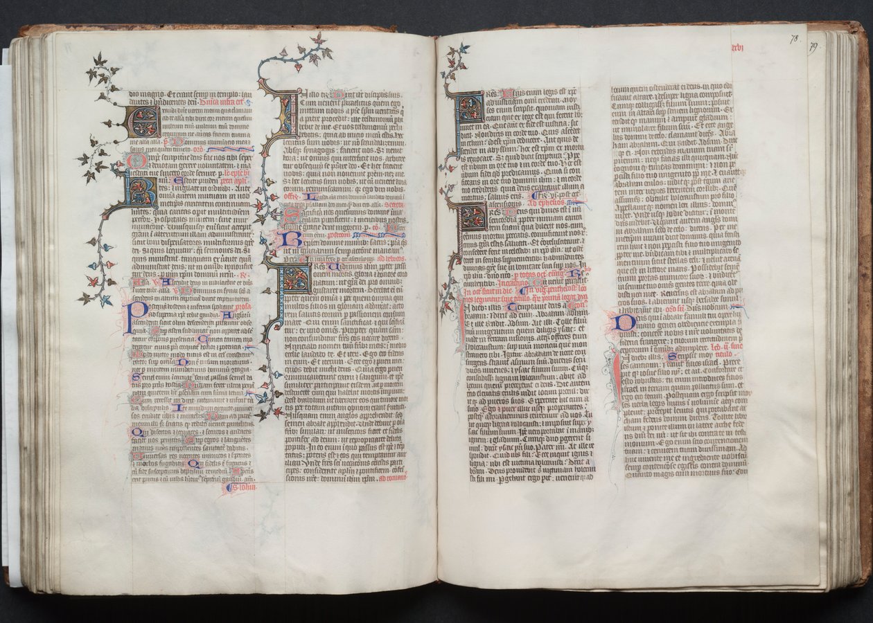 Le Missel de Gotha : Fol. 77v, Texte, c. 1375 - Master of the Boqueteaux