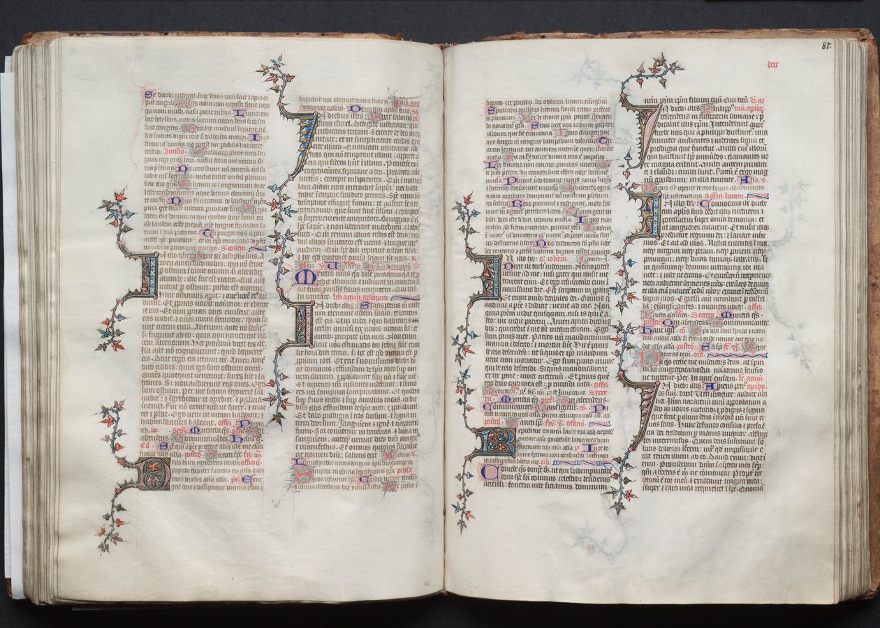 Le Missel de Gotha: Fol. 81r, Texte, vers 1375 - Master of the Boqueteaux