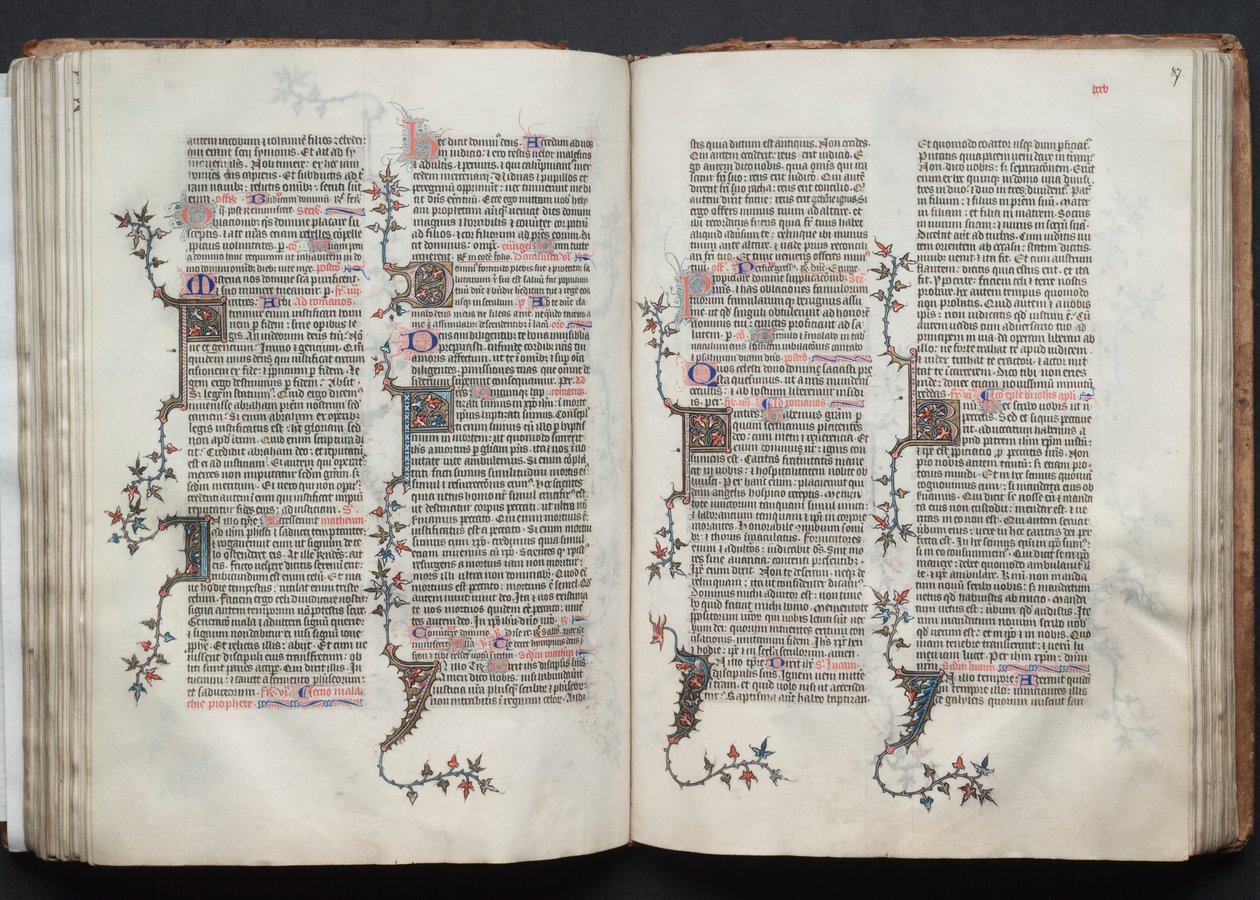 Le Missel de Gotha : Fol. 86v, Texte, vers 1375 - Master of the Boqueteaux
