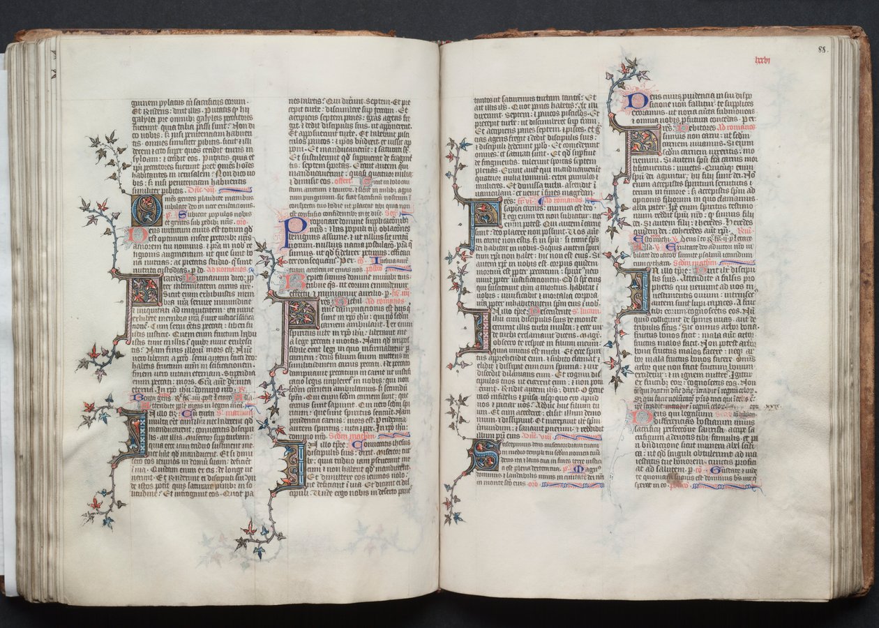 Le Missel de Gotha : Fol. 88r, Texte, vers 1375 - Master of the Boqueteaux