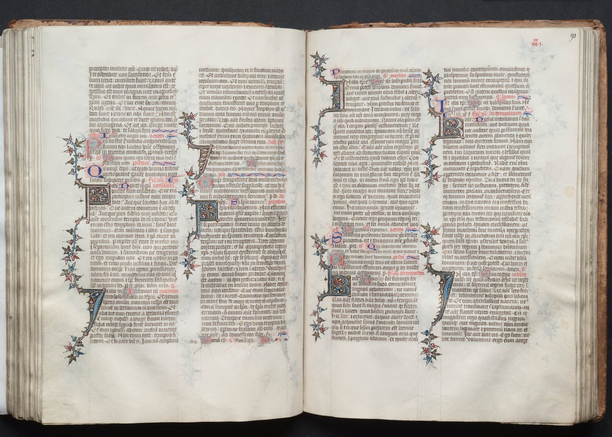 Le Missel de Gotha : Fol. 92v, Texte, vers 1375 - Master of the Boqueteaux