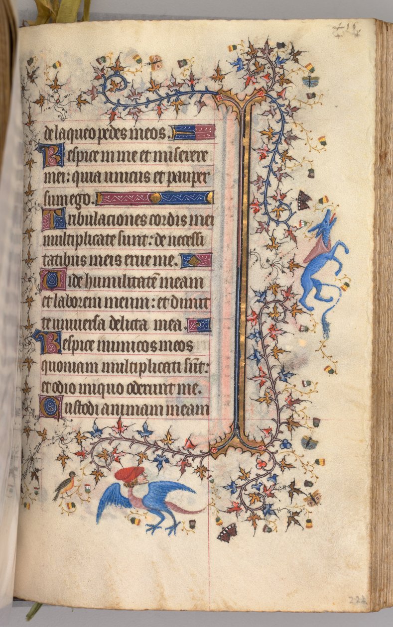 Heures de Charles le Noble, roi de Navarre 1361-1425 : fol. 222r, Texte, vers 1405 - Master of the Brussels Initials and Associates