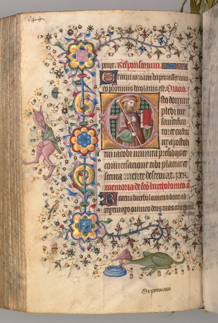 Heures de Charles le Noble, Roi de Navarre 1361-1425 : fol. 266v, St. James, c. 1405 - Master of the Brussels Initials and Associates